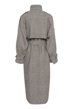 GZavic Long Coat - Black/White Houndstooth