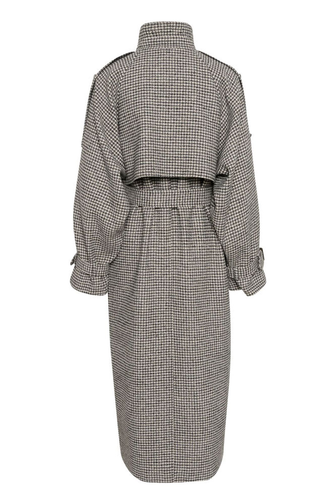 GZavic Long Coat - Black/White Houndstooth