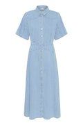 GZsauda SS Long Dress - Light Blue Washed