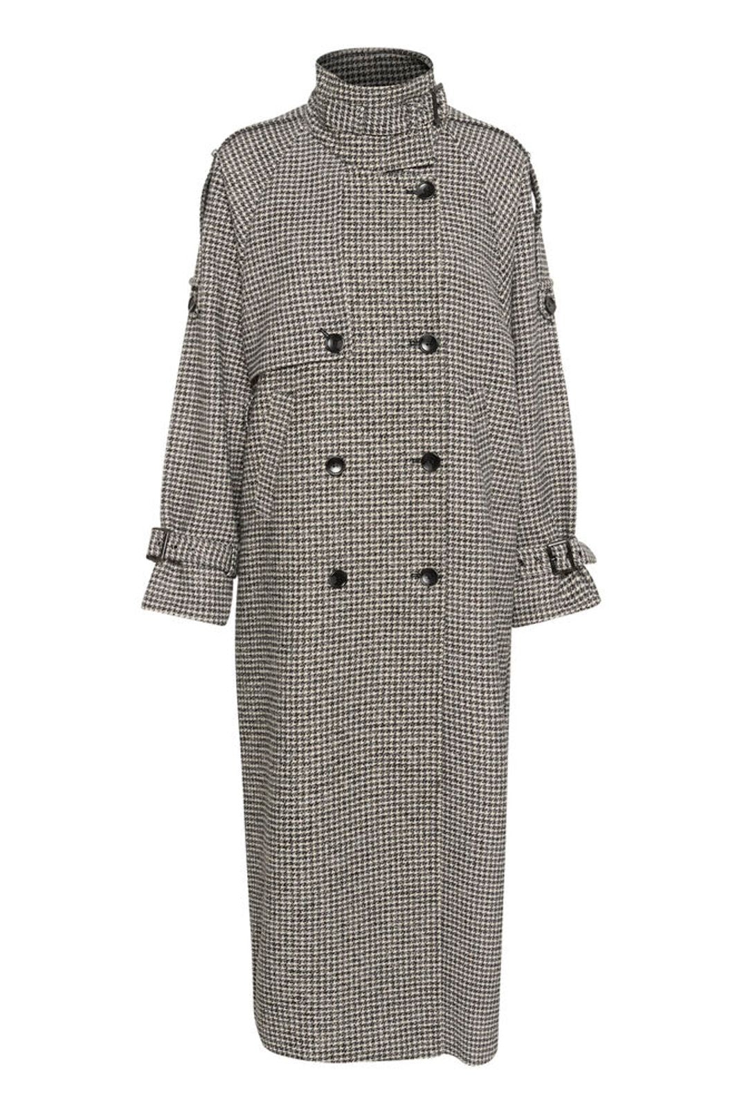 GZavic Long Coat - Black/White Houndstooth