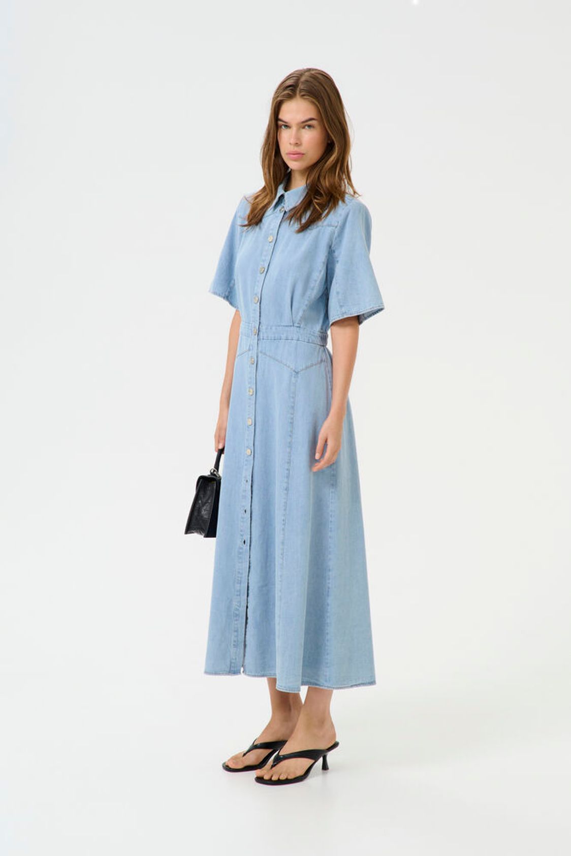 GZsauda SS Long Dress - Light Blue Washed