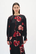 DawnIW Blouse - Black Poppy Rose