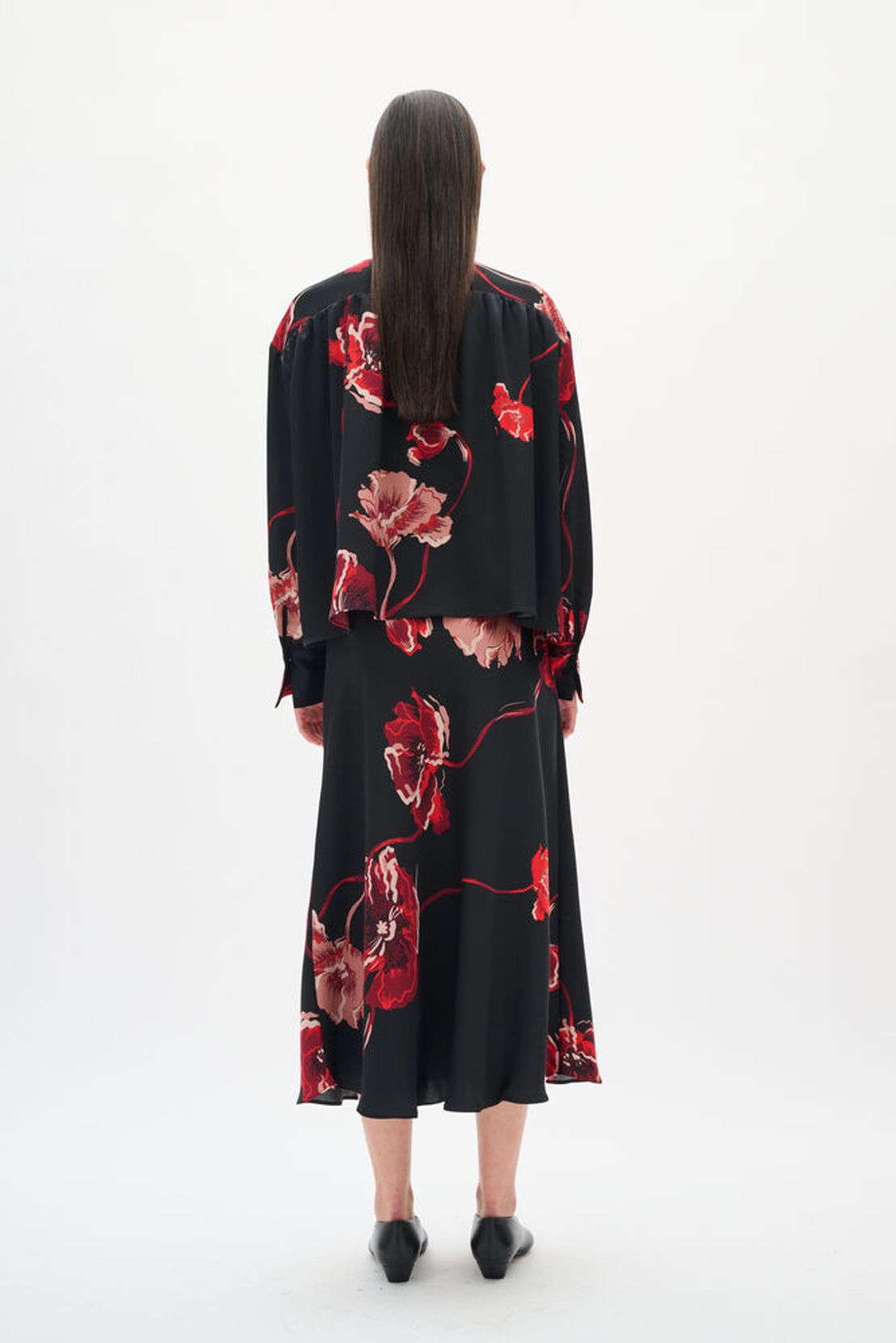 DawnIW Blouse - Black Poppy Rose