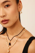 Pin Up Medium Earrings - Clear Gold