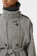 GZavic Long Coat - Black/White Houndstooth