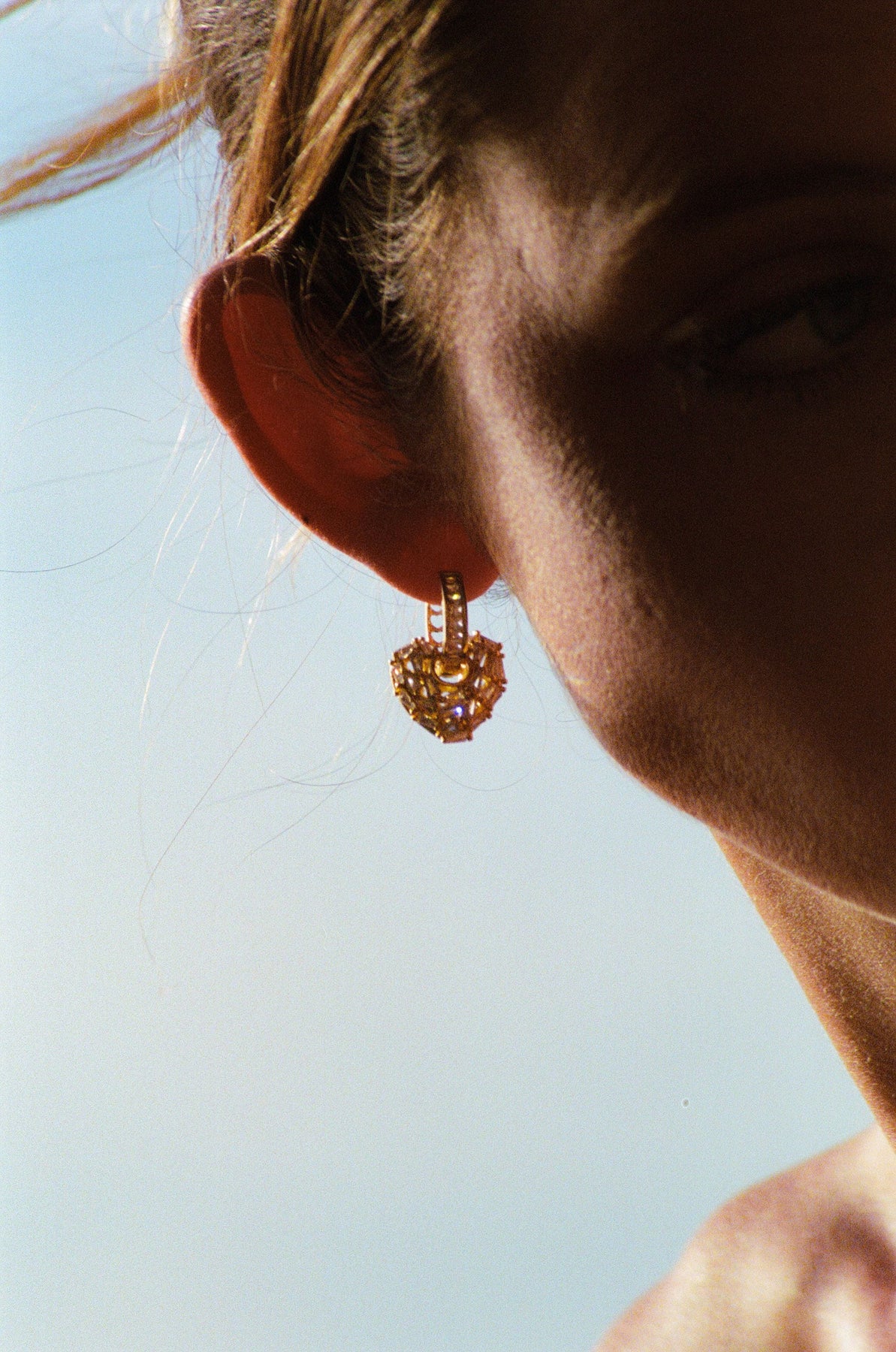 Puzzle Heart Earrings - Gold
