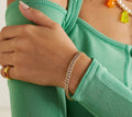Micro Mexican Chain Bracelet - Clear Gold
