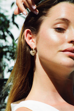 Puzzle Heart Earrings - Gold