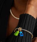 Nostalgia Bear Pave Connector - Gold Azure