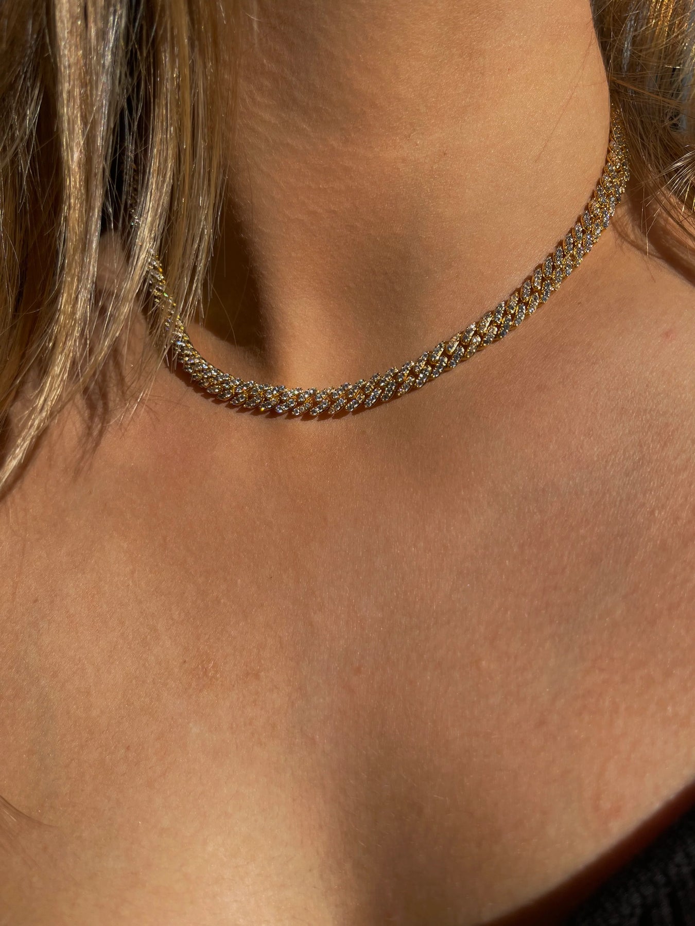 Micro Mexican Chain - Clear Gold