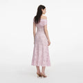 Rhinestone Lace Midi Dress - Rosa