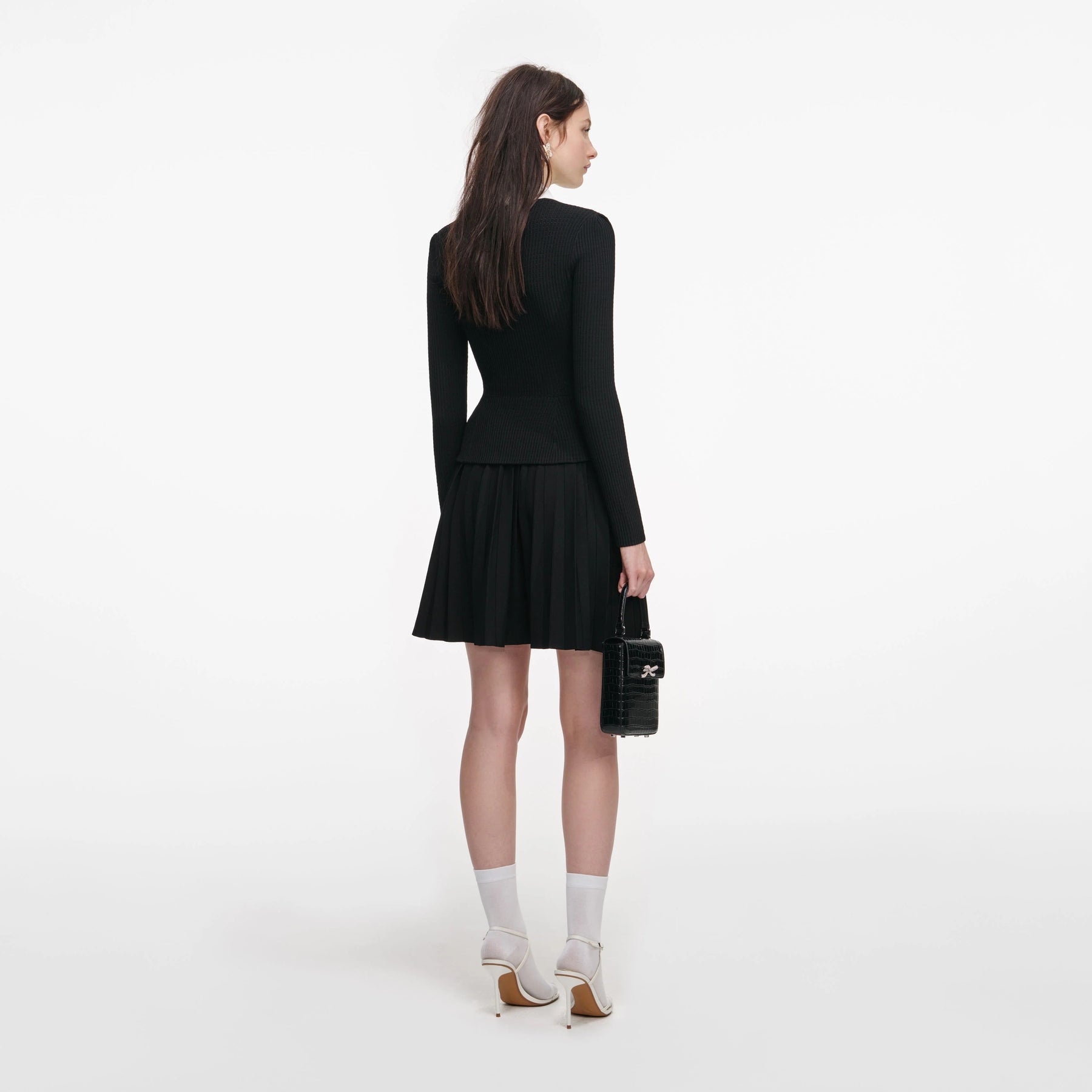 Tailored Knit Mini Dress - Svart