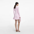 Pearl Trim Knit Mini Dress - Rosa