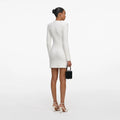 Crystal Trim Knit Mini Dress - Cream