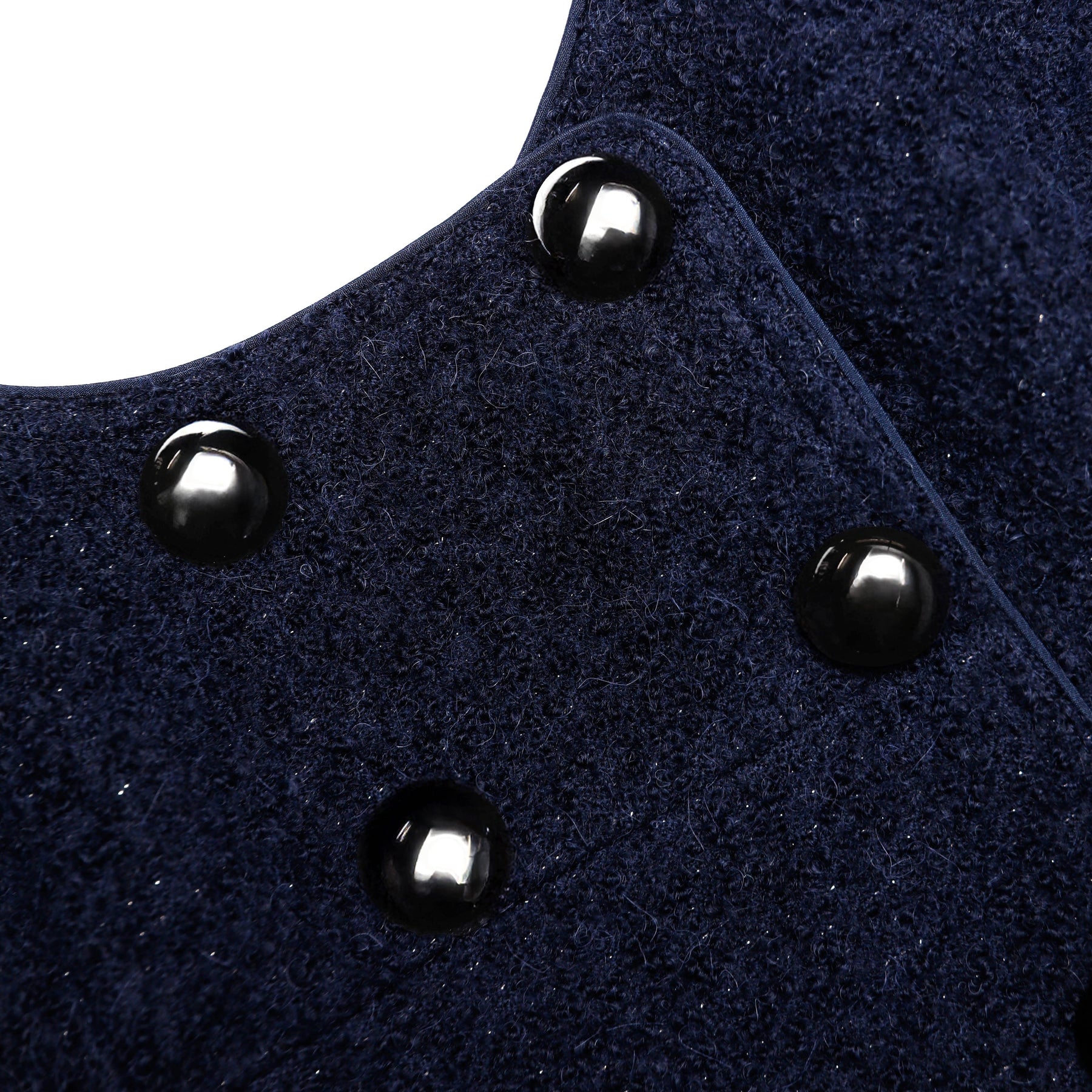 Textured Boucle Mini Dress - Marinblå