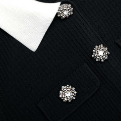 Tailored Knit Mini Dress - Black