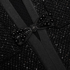 Sequin Knit Mini Dress - Black
