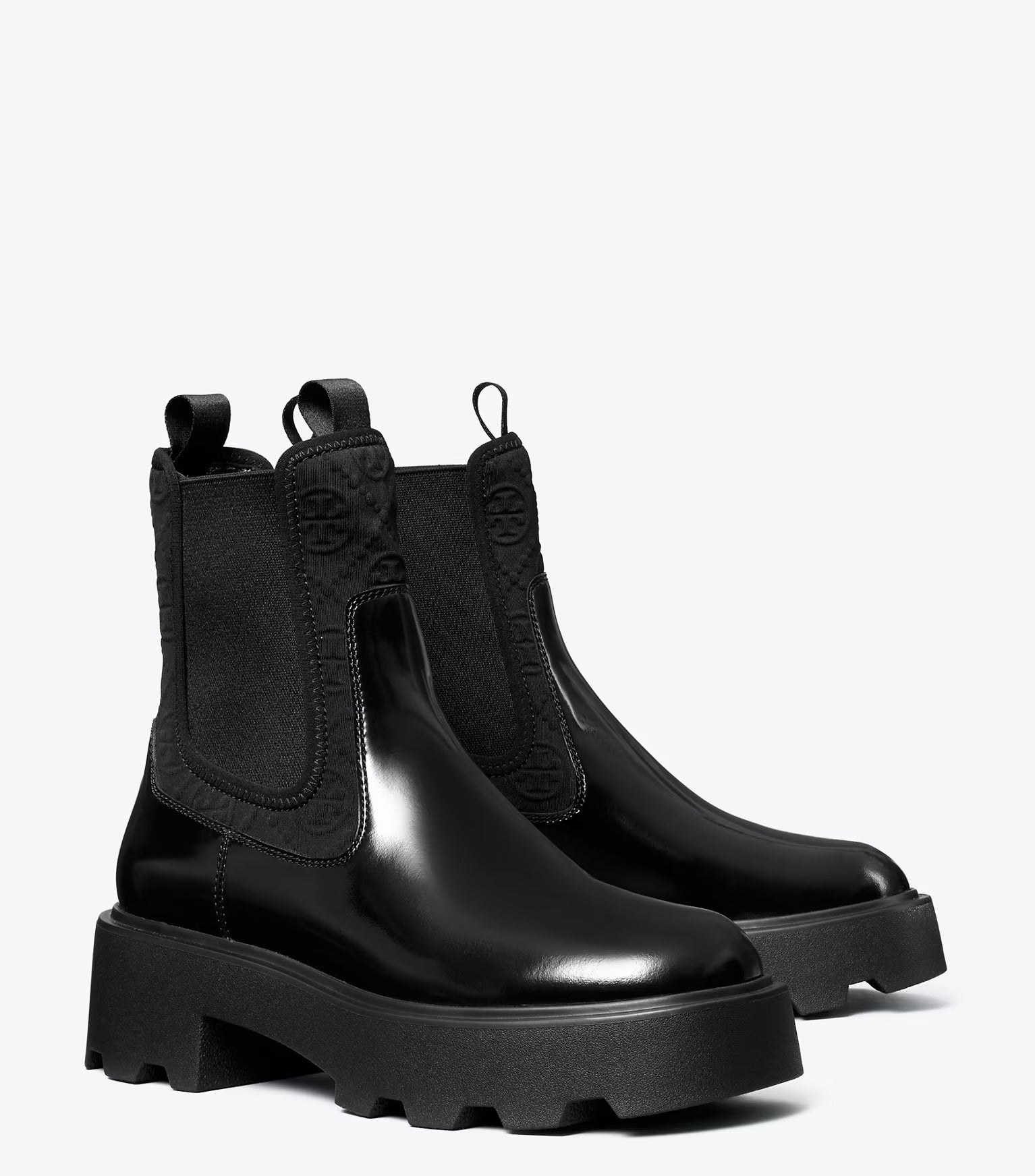 T Monogram Lug Chelsea Boot 65MM - Perfect Black