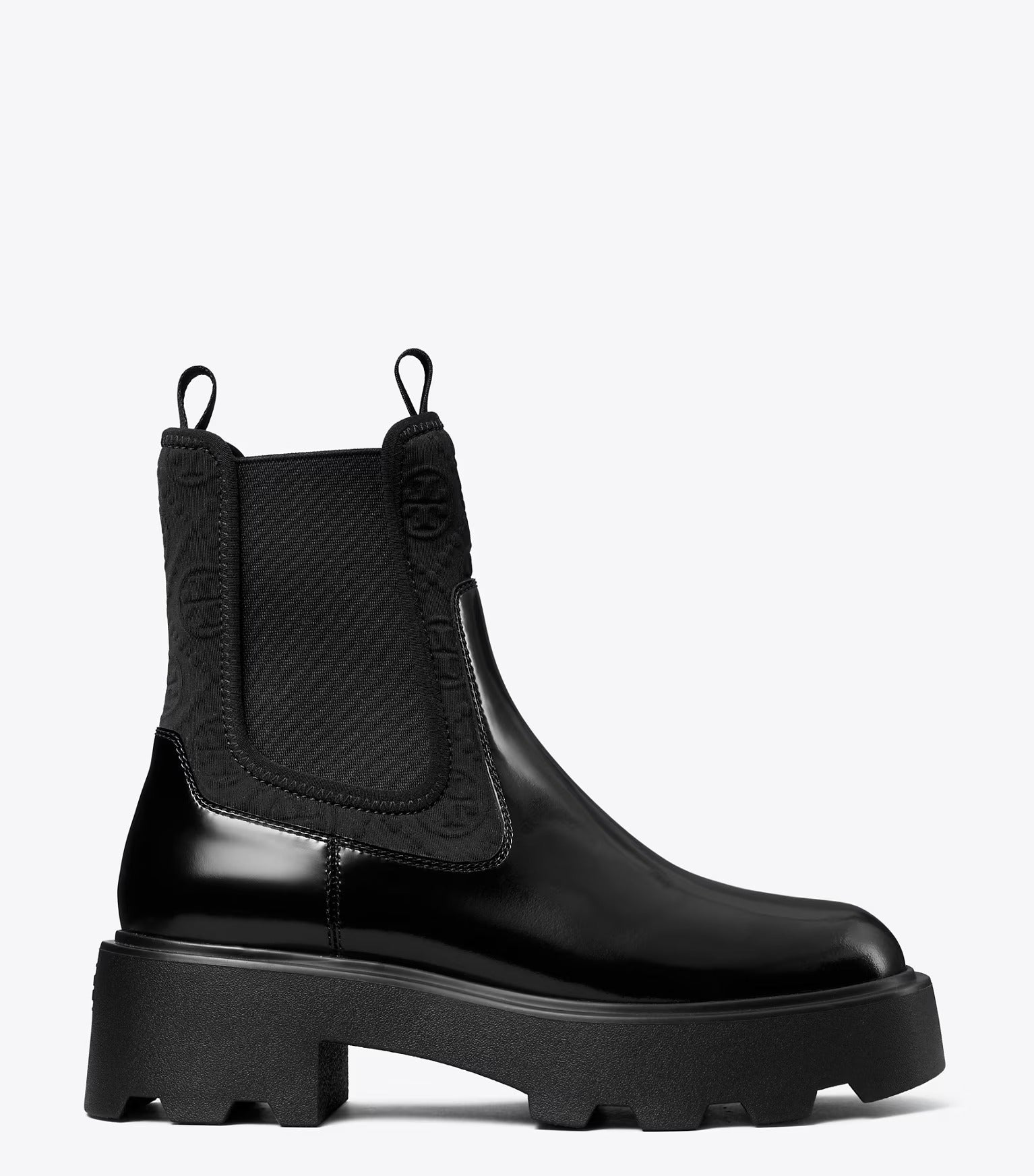 T Monogram Lug Chelsea Boot 65MM - Perfect Black