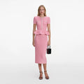Peplum Knit Midi Dress - Rosa