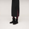 Uppsala Zip Shearling Suede Leather Narrow - Black