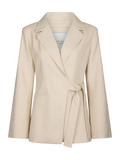 Carmia Melange Tie Blazer - Beige Melange