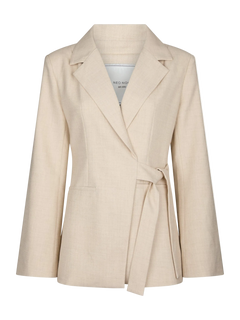 Carmia Melange Tie Blazer - Beige Melange