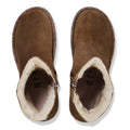 Uppsala Zip Shearling Suede Leather Narrow - Dark Tea