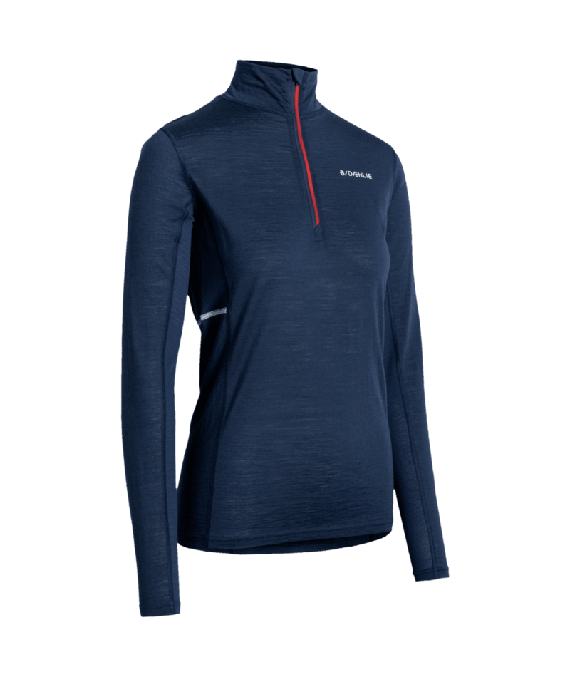 Performance Wool Half Zip - Marinblå