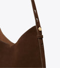 Romy Suede Hobo Bag - Dark Cocoa