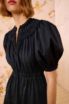 Othella Short Sleeve Midi Dress - Noir
