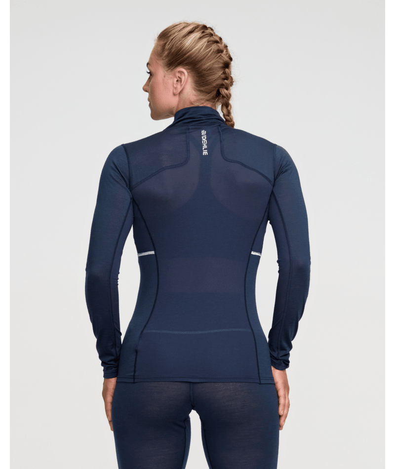 Performance Wool Half Zip - Marinblå