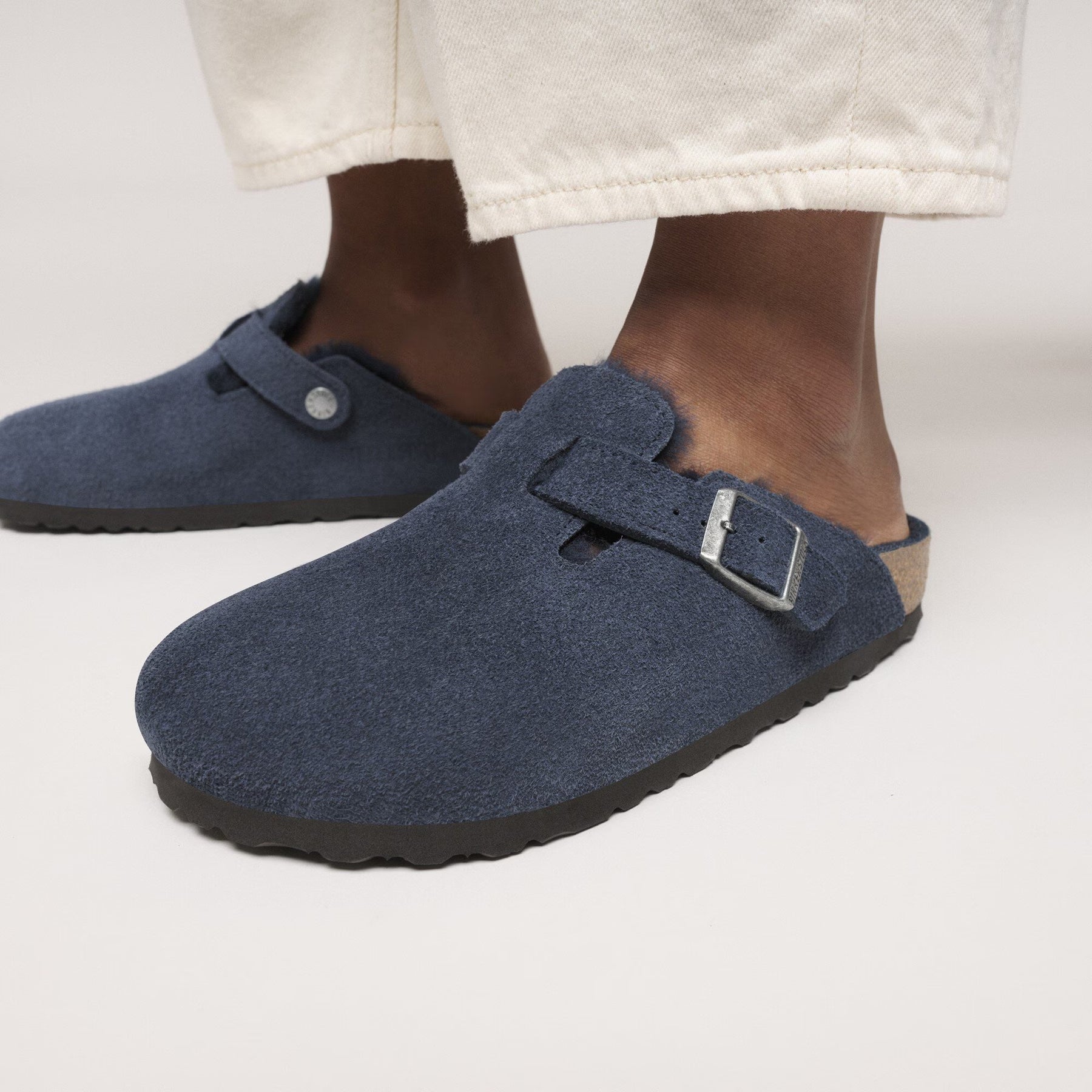 Birkenstock Boston Shearling Toffel - New Navy