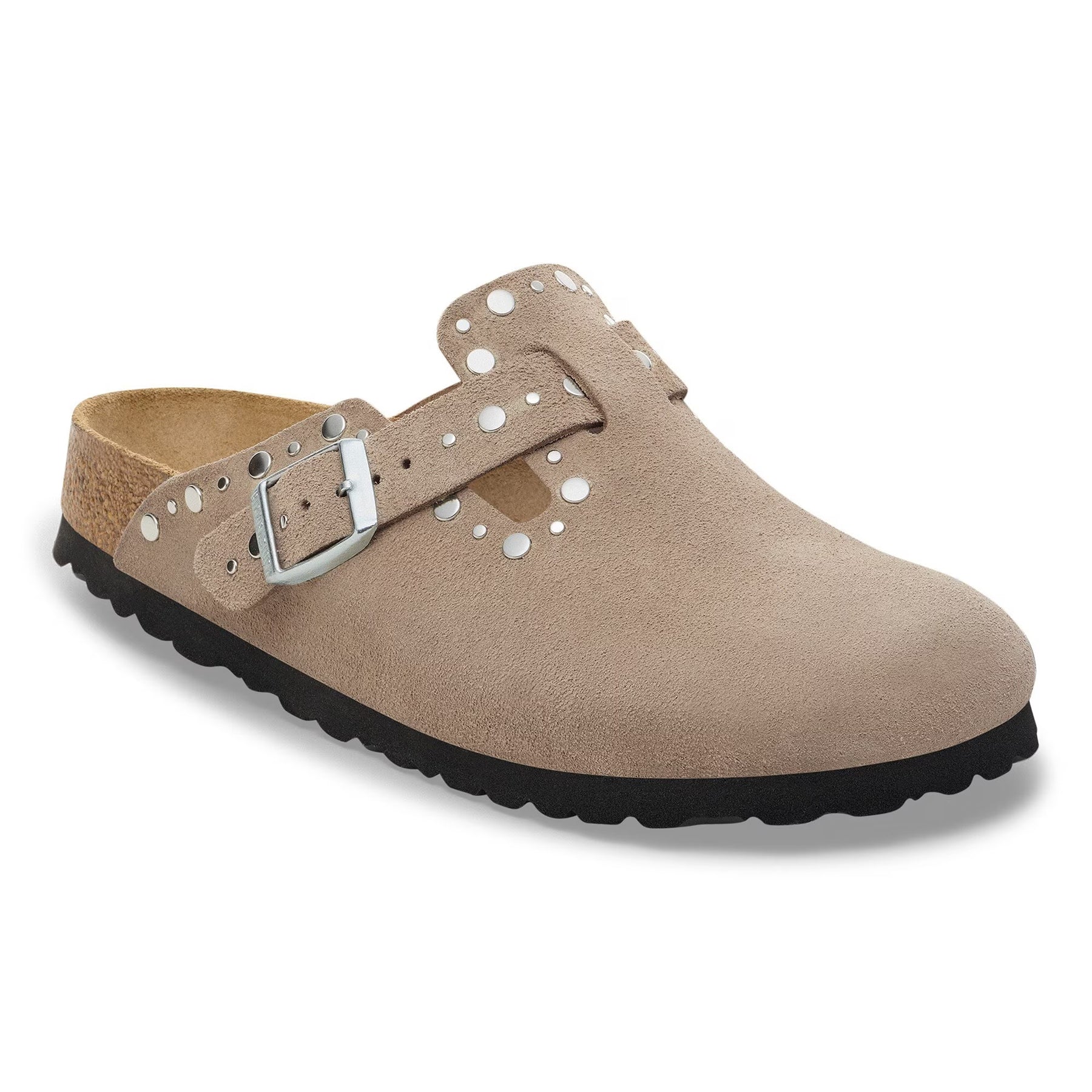 Boston Rivet Suede Leather Narrow - Taupe