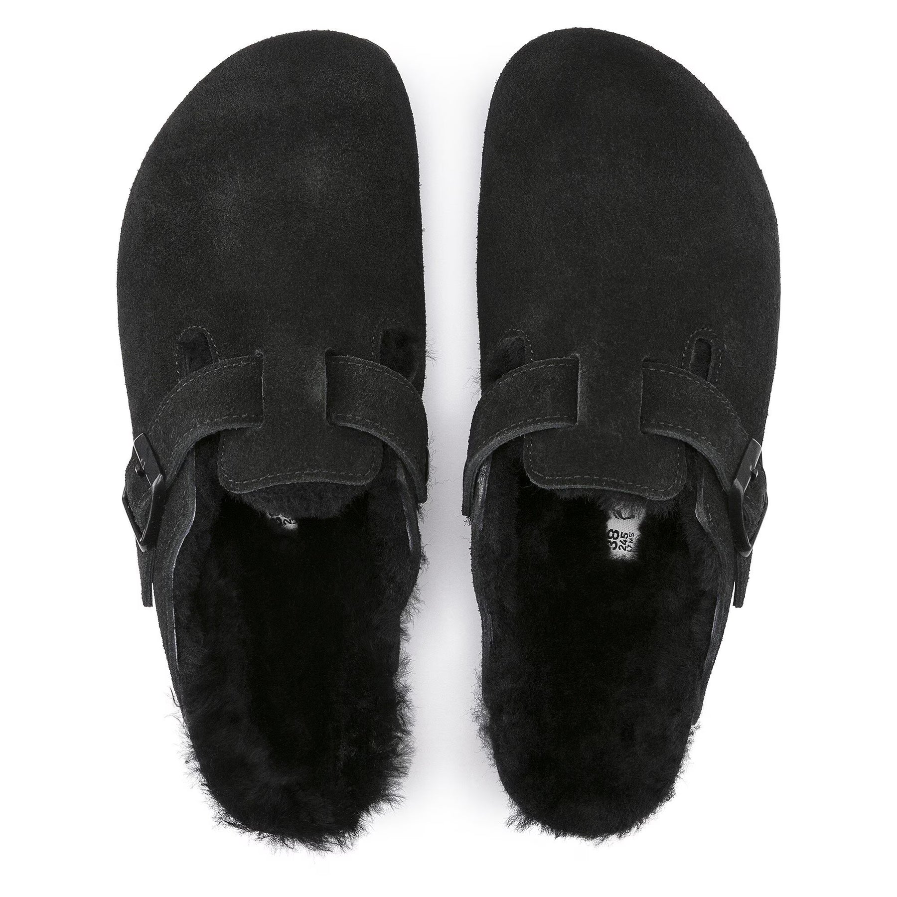 Boston Shearling Suede Leather Narrow - Svart