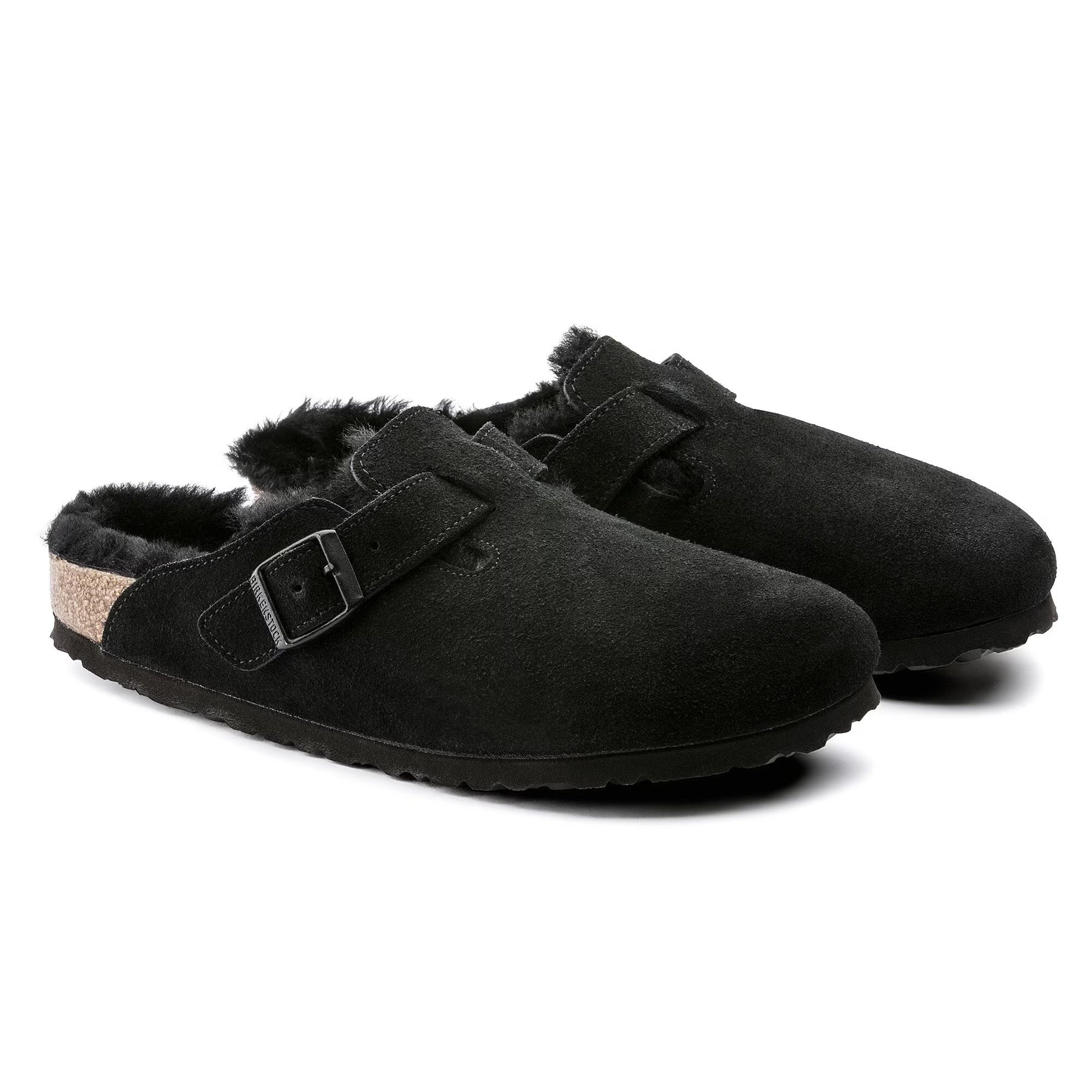 Boston Shearling Suede Leather Narrow - Svart