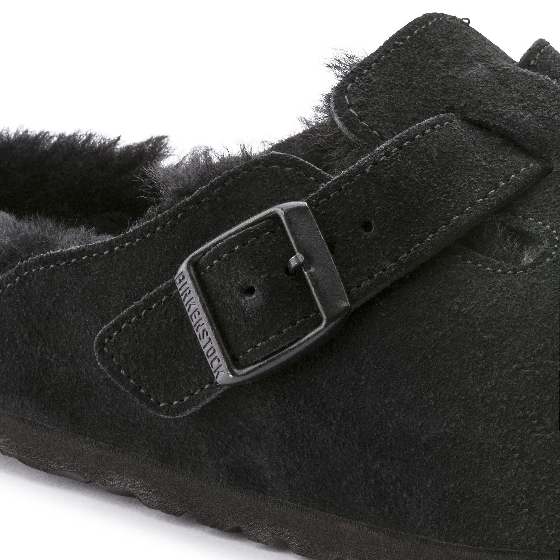 Boston Shearling Suede Leather Narrow - Svart