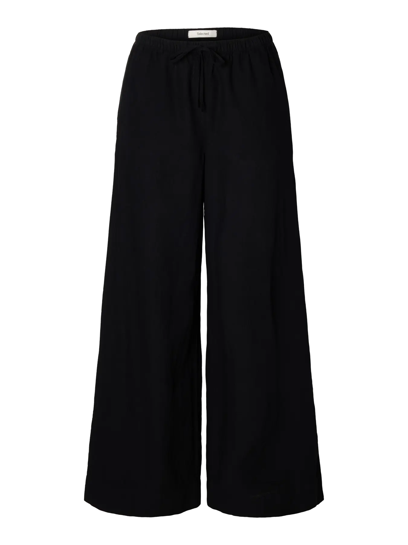 Luisa Mw Wide Linen Blend Pant - Svart
