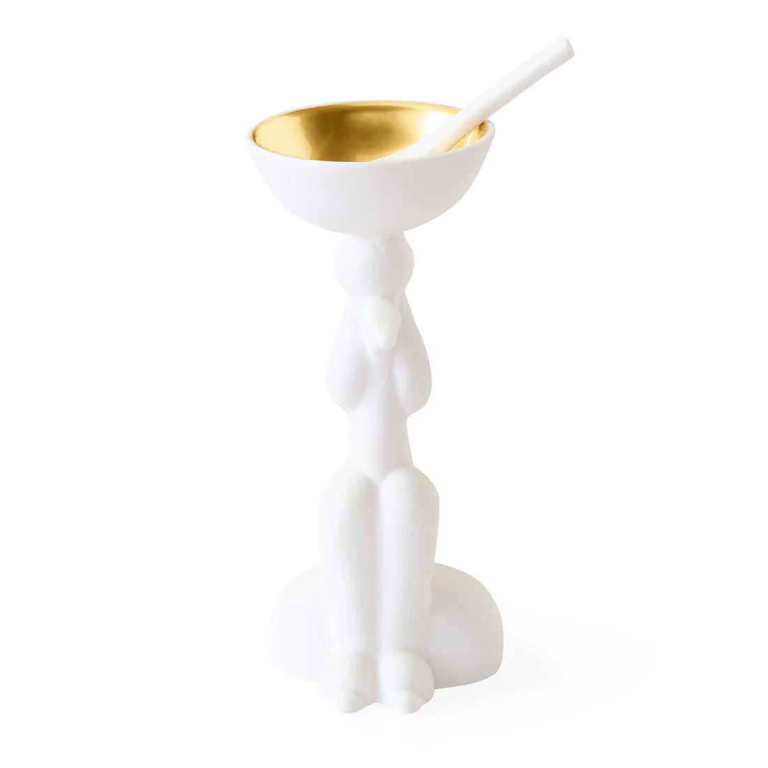 Poodle Salt/Pepper Cellar - Vit/Guld