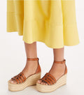 Ines Cage Wedge Espadrille 80mm - Bourbon