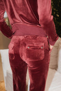 Del Ray Classic Velour Pant Pocket - Tawny Port