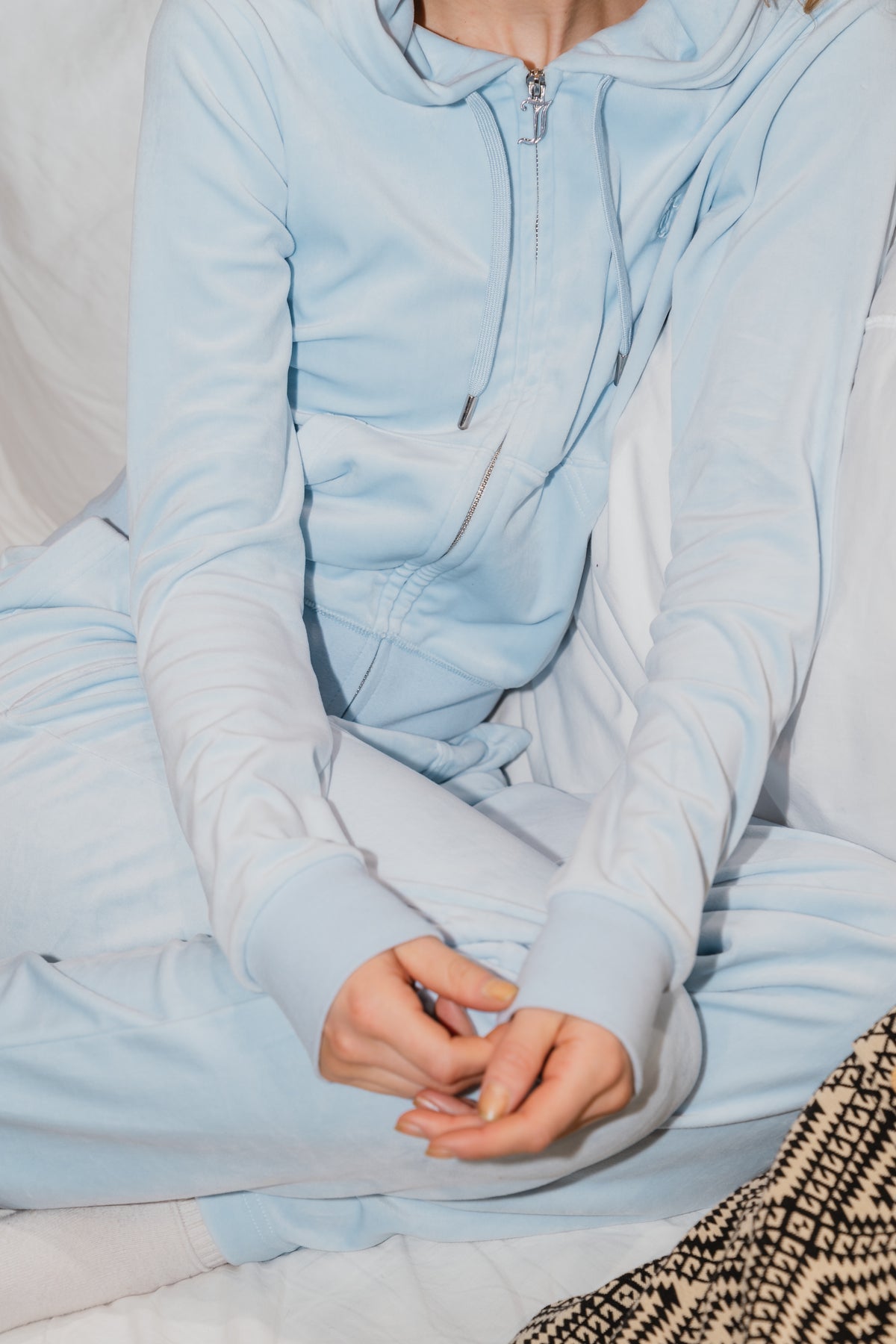Robertson Classic Velour Zip Hoodie - Nantucket Breeze