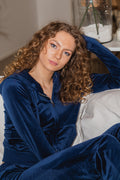 Robertson Classic Velour Zip Hoodie - Blue Depths