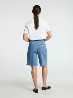 Evelyn Hw Bermuda Denim Shorts - Medium Blue Denim