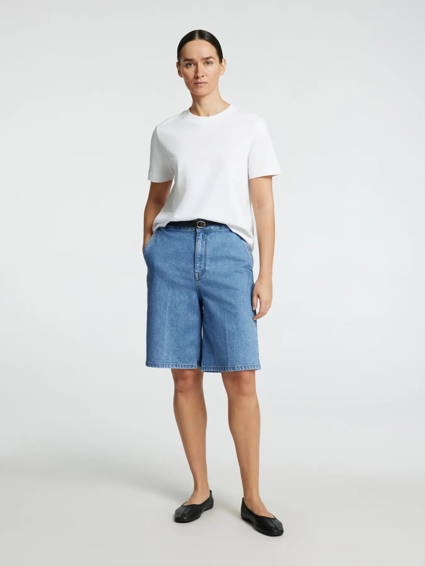 Selected Femme Evelyn Bermuda Denimshorts - Medium Blue Denim