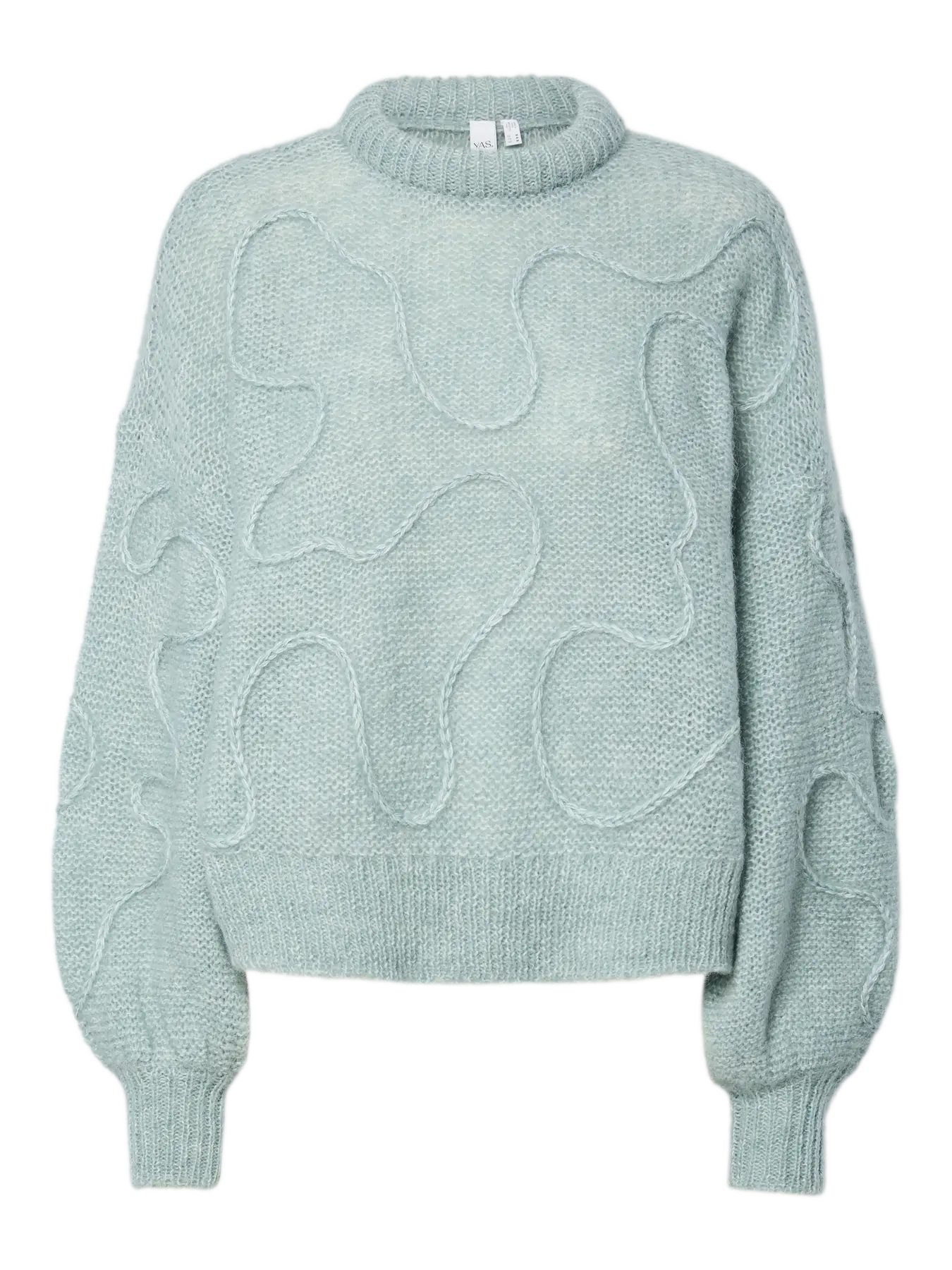 Y.A.S Yasbrida Ls Wool Blend Knit Pullover - Silver Blue Silver Metallic