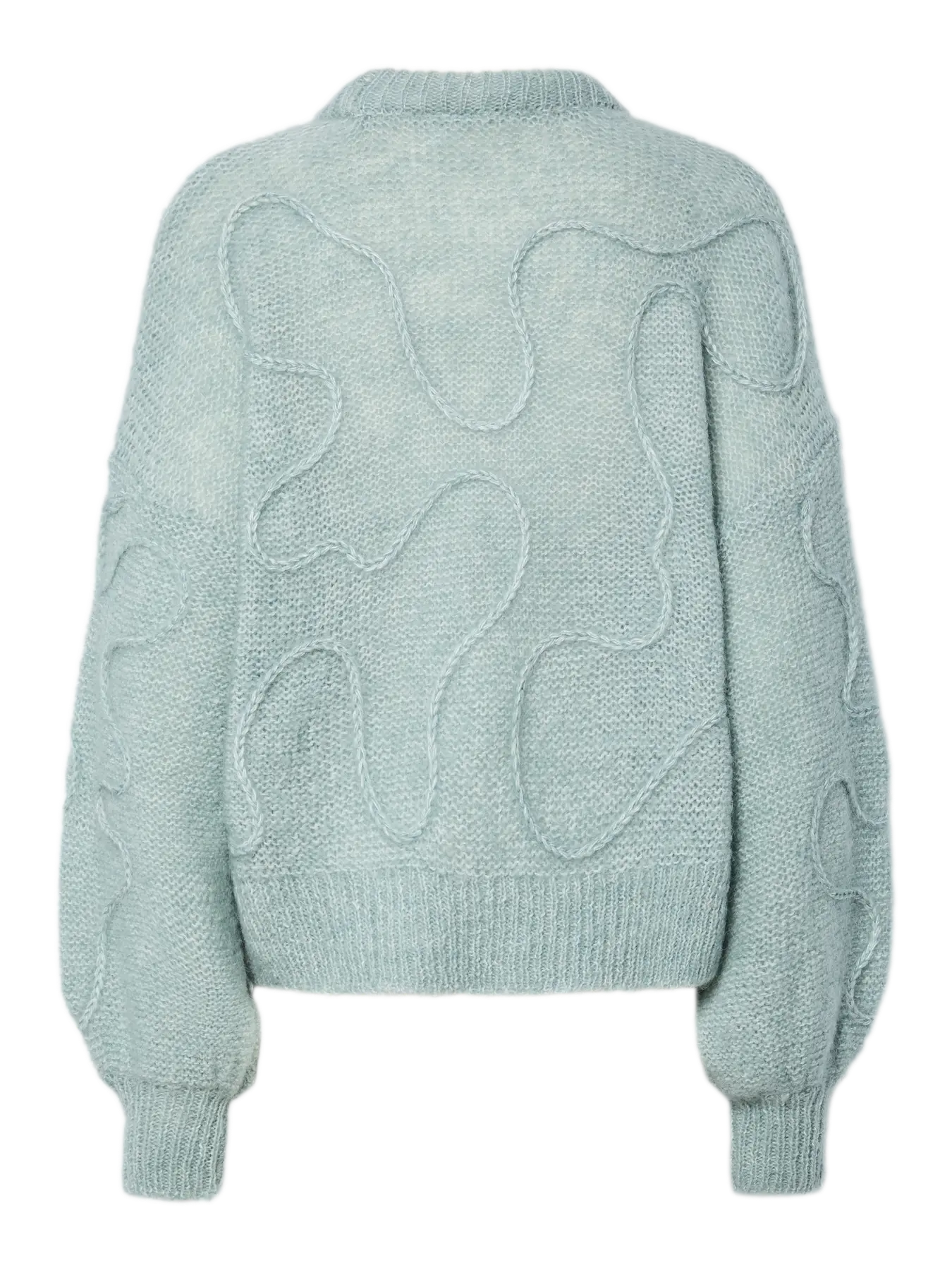 Y.A.S Yasbrida Ls Wool Blend Knit Pullover - Silver Blue Silver Metallic