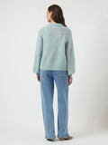 Y.A.S Yasbrida Ls Wool Blend Knit Pullover - Silver Blue Silver Metallic