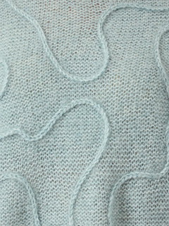 Yasbrida Ls Wool Blend Knit Pullover - Silver Blue Silver Metallic