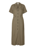 Natuk Ss Buttoned Ankle Dress B - Vetiver